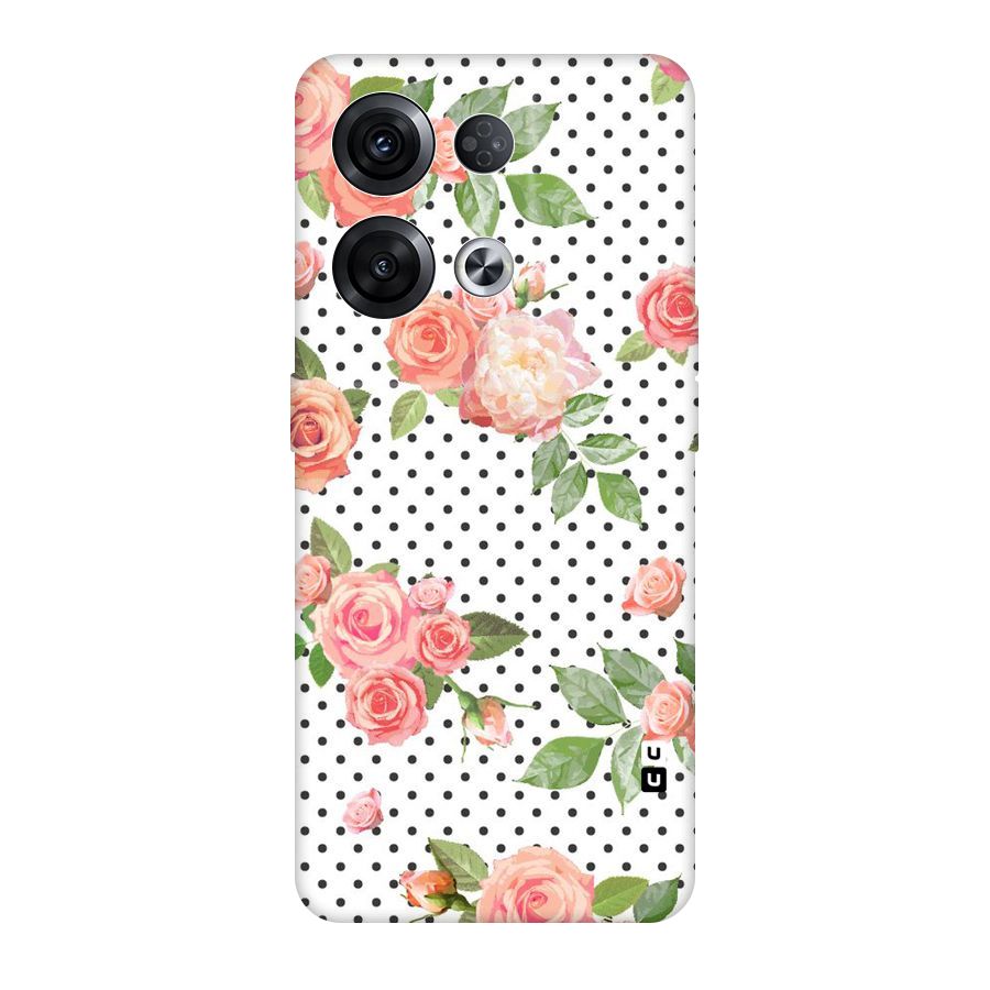 Polka Bloom White Original Polycarbonate Back Case for Oppo Reno8 Pro 5G