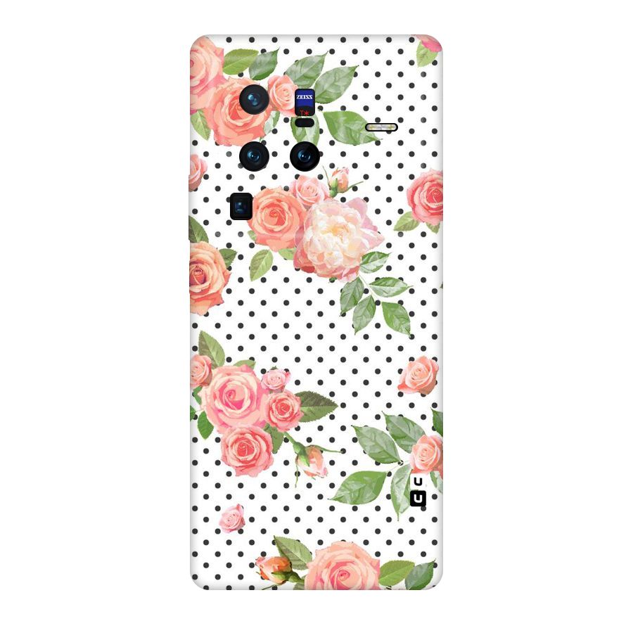 Polka Bloom White Original Polycarbonate Back Case for Vivo X80