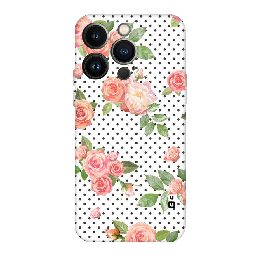 Polka Bloom White Original Polycarbonate Back Case for iPhone 14 Pro