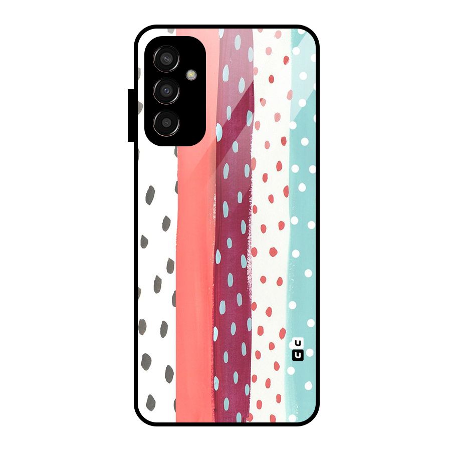 Polka Brush Art Glass Back Case for Galaxy F13