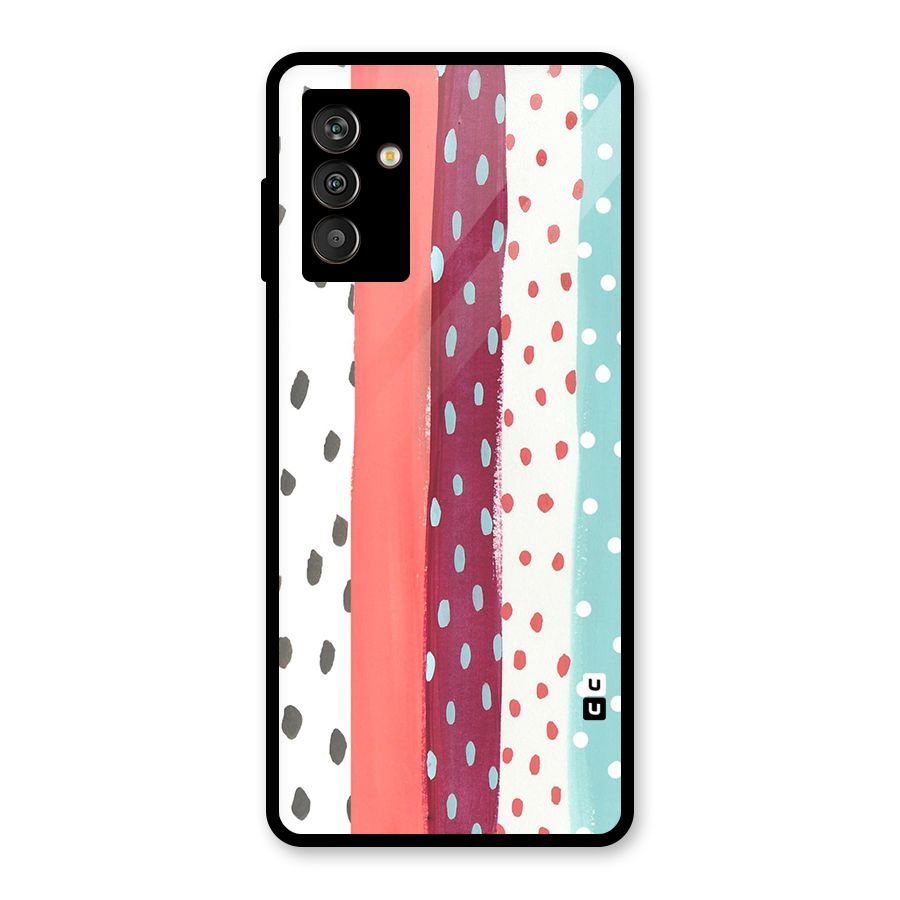 Polka Brush Art Glass Back Case for Galaxy M13
