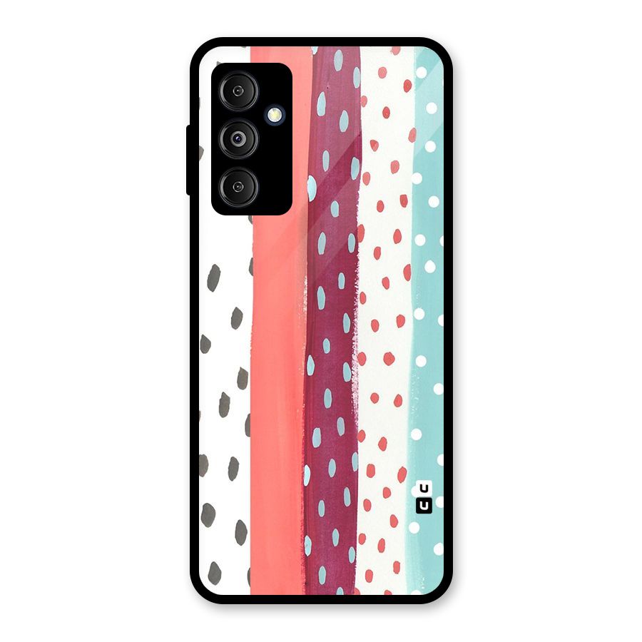 Polka Brush Art Glass Back Case for Galaxy M14 5G