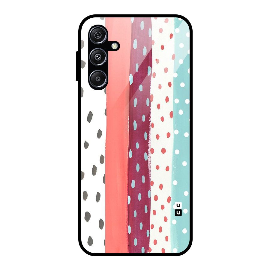 Polka Brush Art Glass Back Case for Galaxy M34 5G