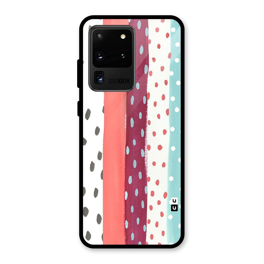 Polka Brush Art Glass Back Case for Galaxy S20 Ultra