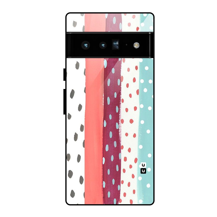 Polka Brush Art Glass Back Case for Google Pixel 6 Pro