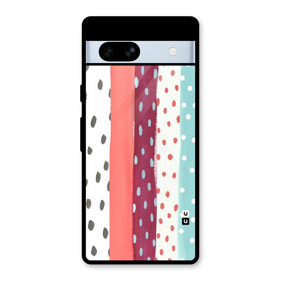 Polka Brush Art Glass Back Case for Google Pixel 7a