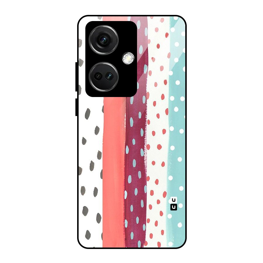 Polka Brush Art Glass Back Case for OnePlus Nord CE 3 5G
