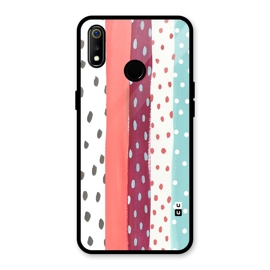 Polka Brush Art Glass Back Case for Realme 3i