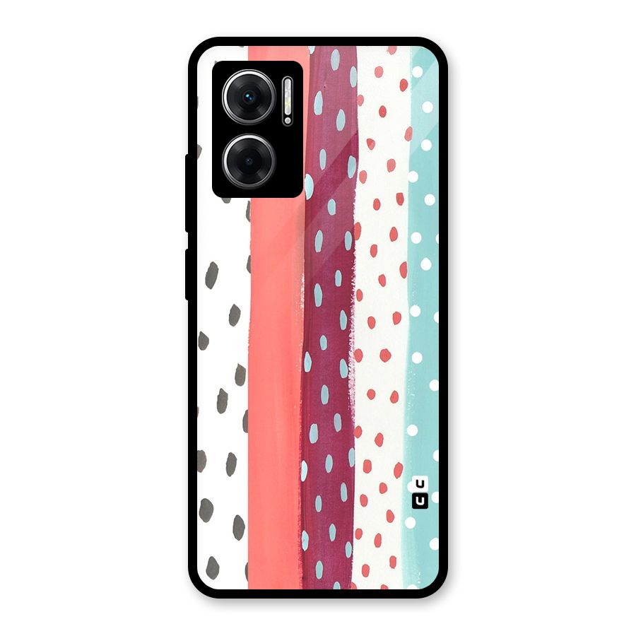 Polka Brush Art Glass Back Case for Redmi 11 Prime 5G
