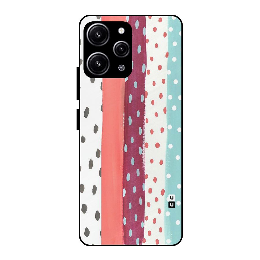 Polka Brush Art Glass Back Case for Redmi 12 4G