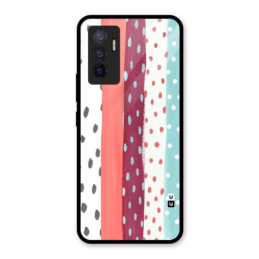 Polka Brush Art Glass Back Case for Vivo V23e
