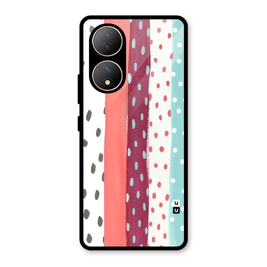 Polka Brush Art Glass Back Case for Vivo Y100A
