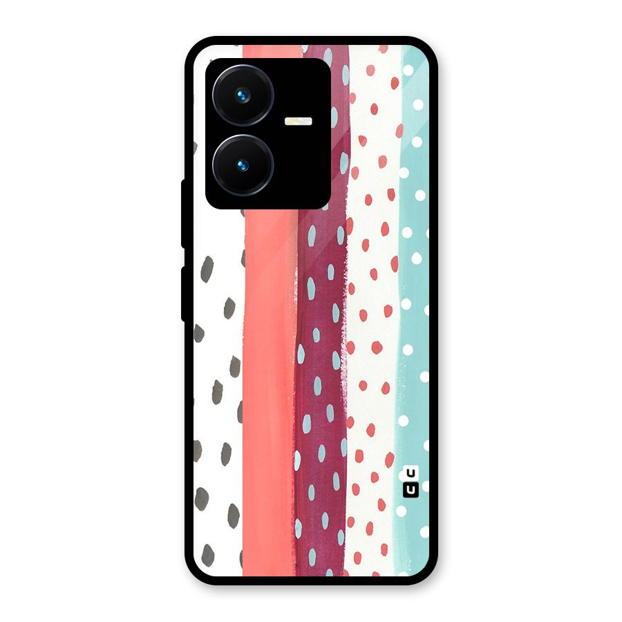 Polka Brush Art Glass Back Case for Vivo Y22s