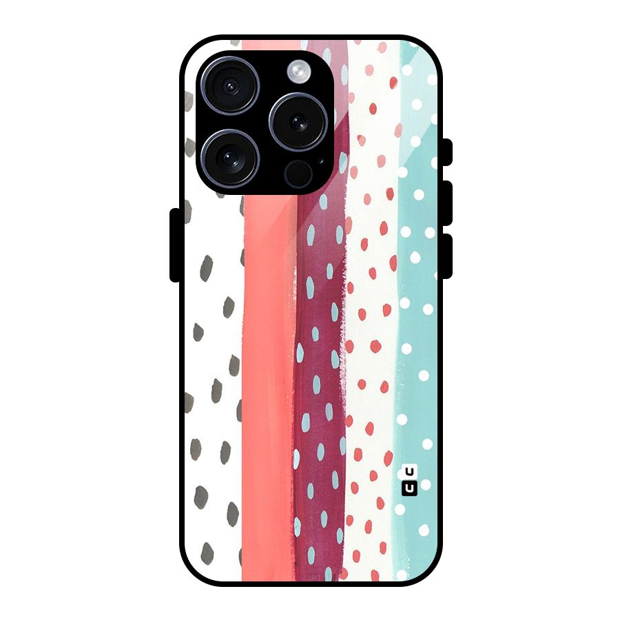 Polka Brush Art Glass Back Case for iPhone 15 Pro