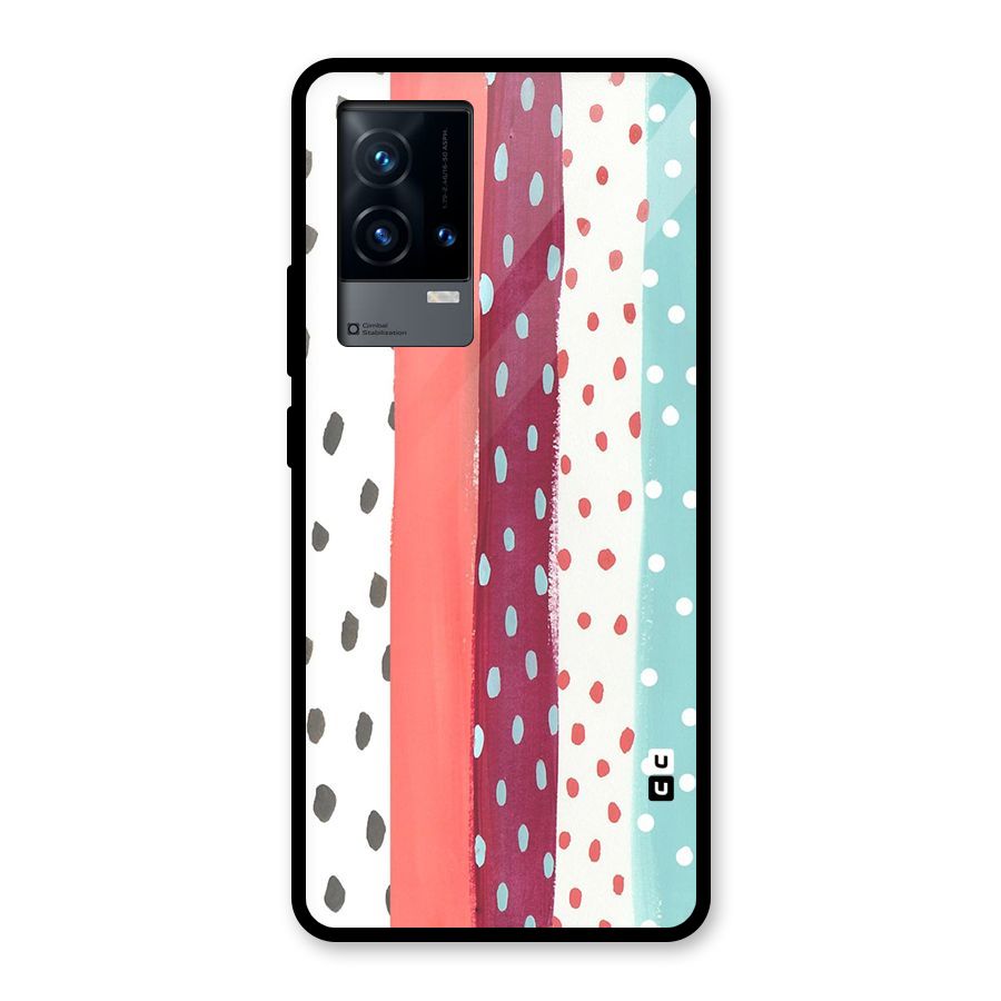 Polka Brush Art Glass Back Case for iQOO 9 5G