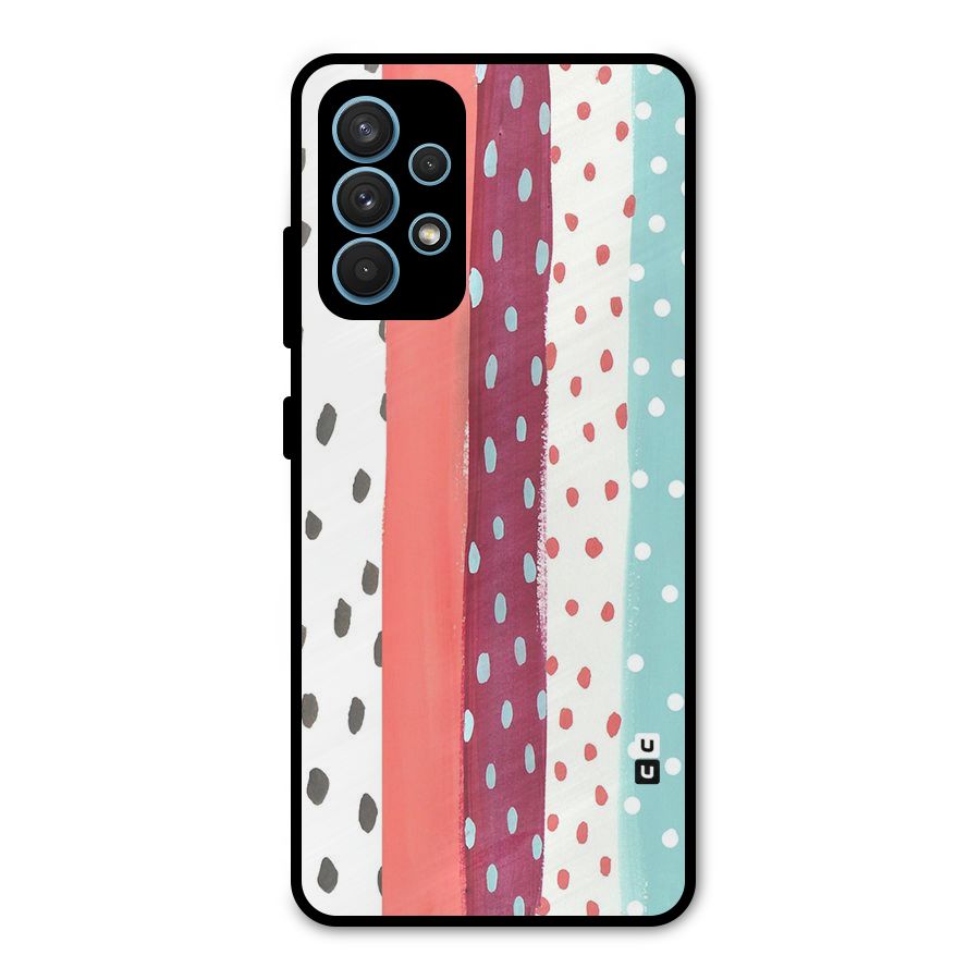 Polka Brush Art Metal Back Case for Galaxy A32