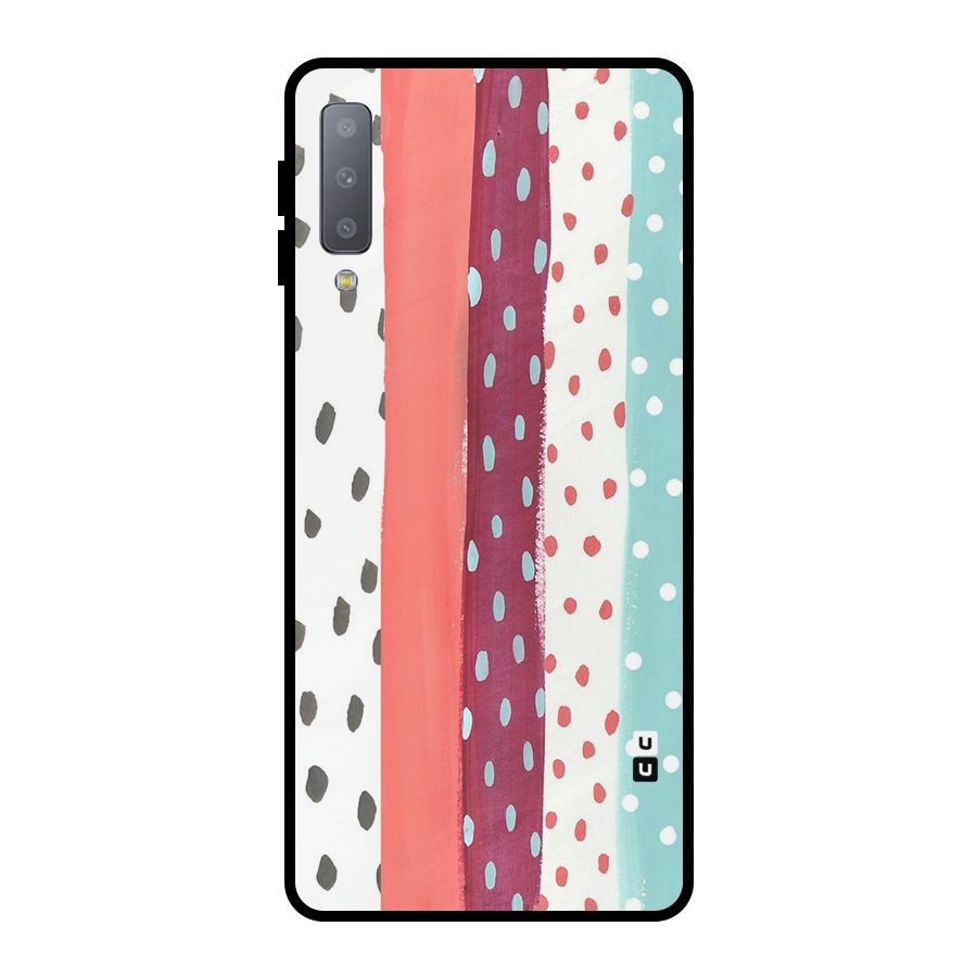 Polka Brush Art Metal Back Case for Galaxy A7 (2018)