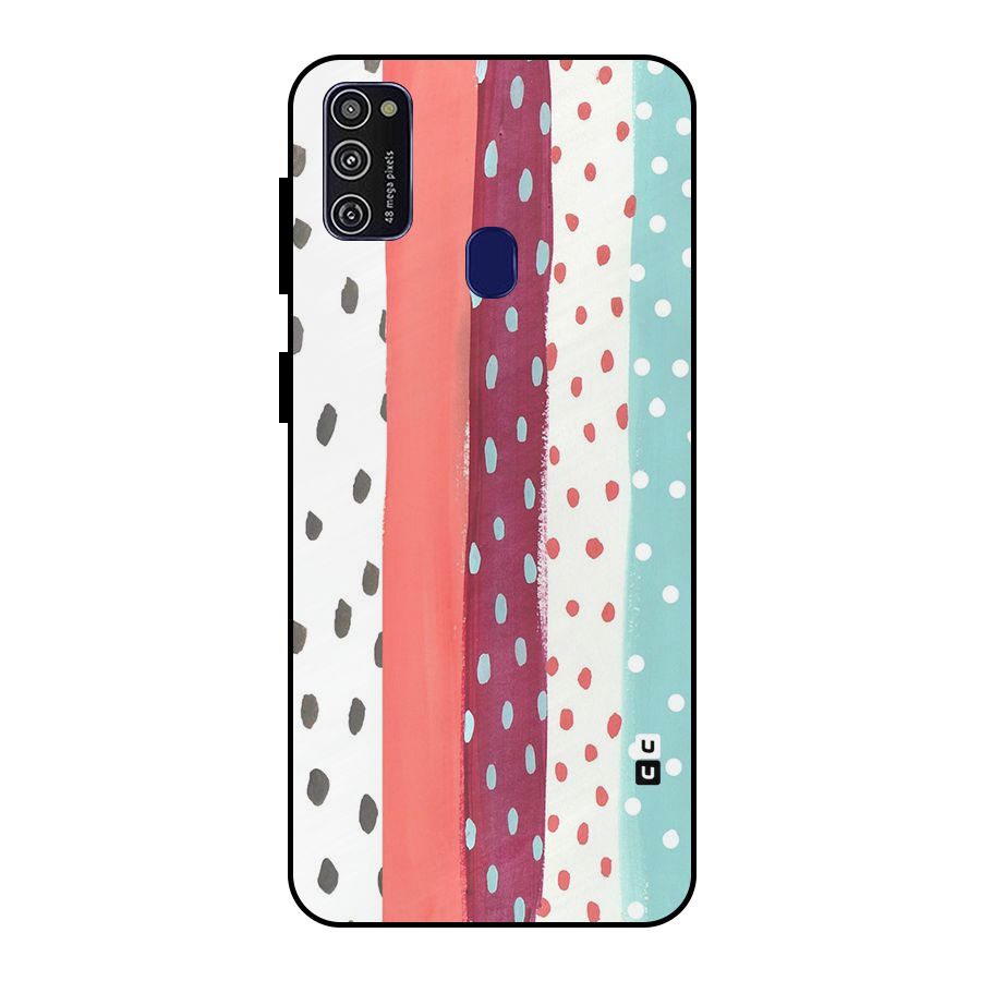 Polka Brush Art Metal Back Case for Galaxy M21