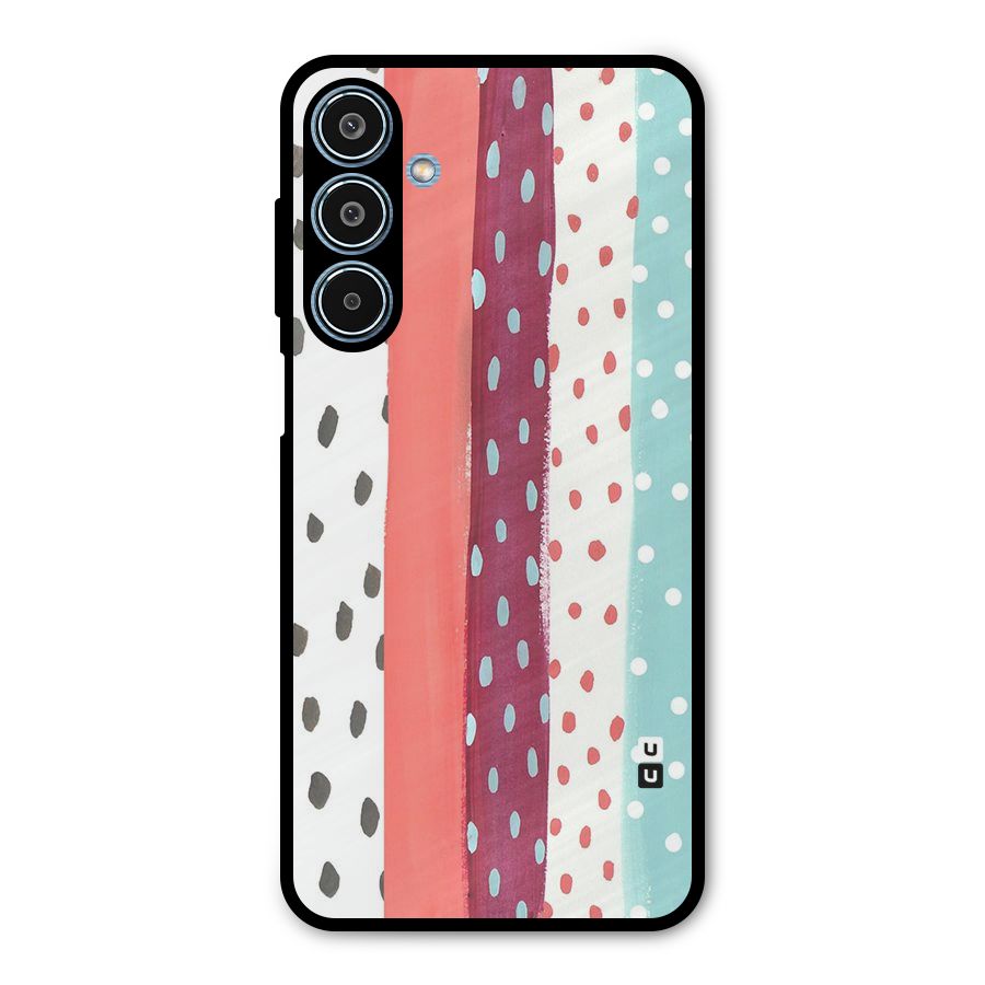 Polka Brush Art Metal Back Case for Galaxy M35