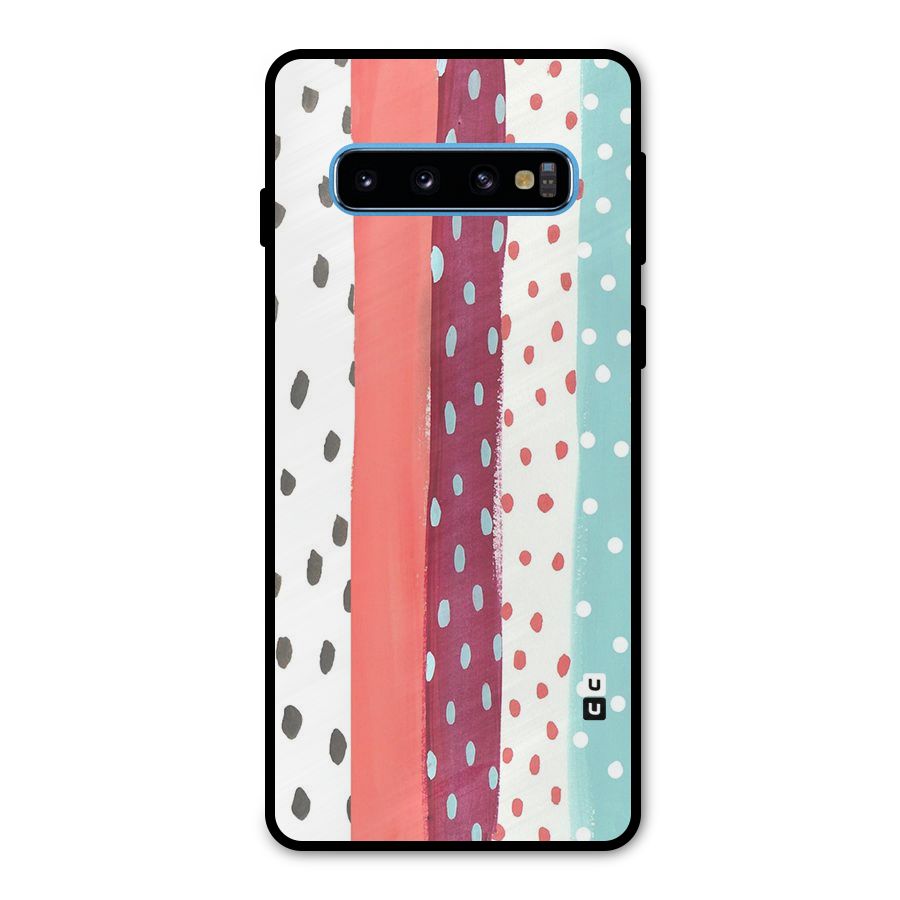 Polka Brush Art Metal Back Case for Galaxy S10