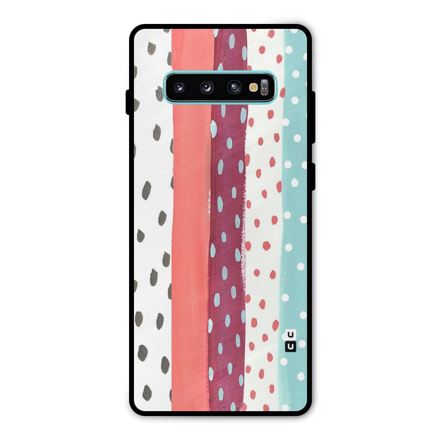 Polka Brush Art Metal Back Case for Galaxy S10 Plus