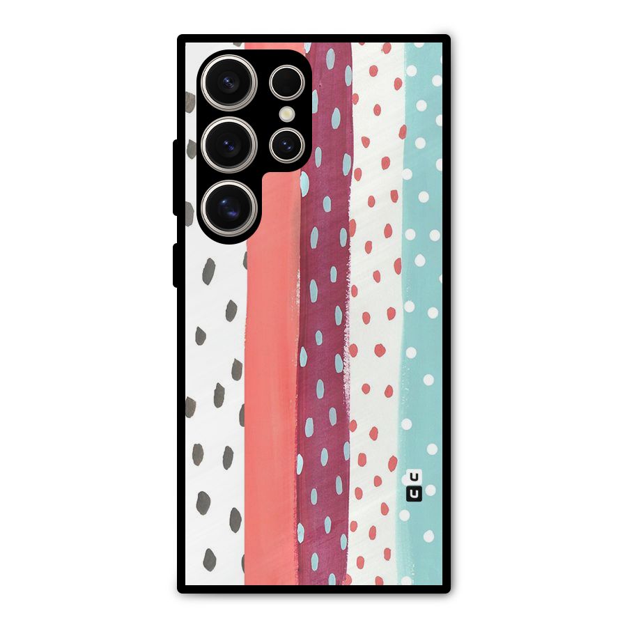 Polka Brush Art Metal Back Case for Galaxy S24 Ultra