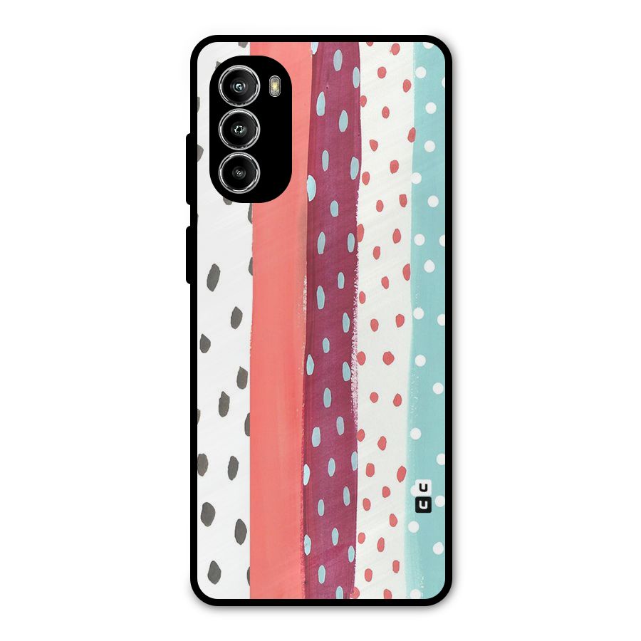 Polka Brush Art Metal Back Case for Moto G52
