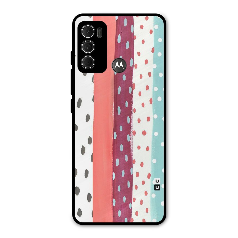 Polka Brush Art Metal Back Case for Moto G60