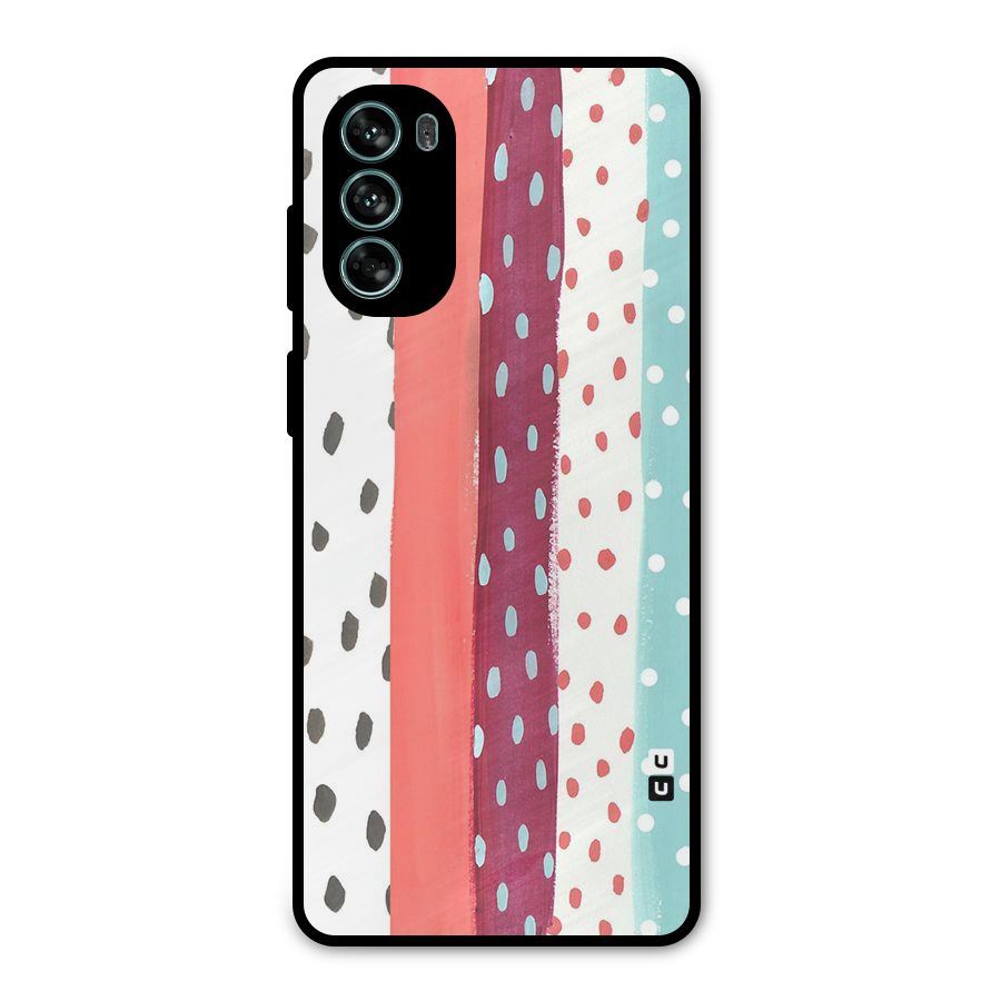 Polka Brush Art Metal Back Case for Moto G62