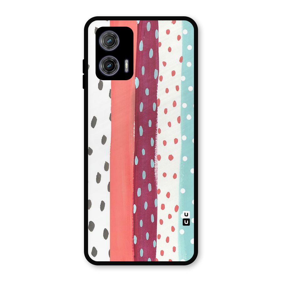 Polka Brush Art Metal Back Case for Moto G73