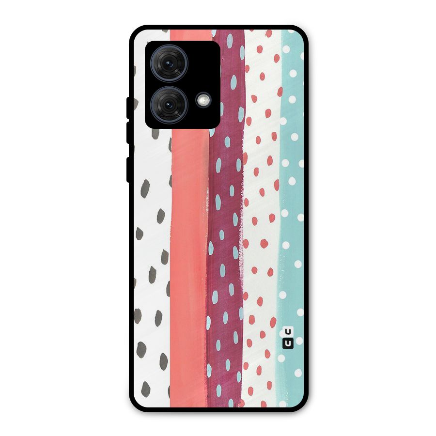 Polka Brush Art Metal Back Case for Moto G84