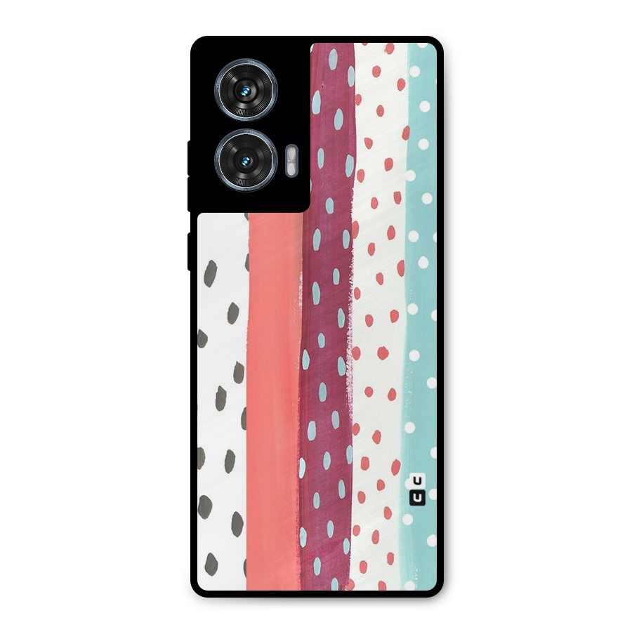 Polka Brush Art Metal Back Case for Motorola Edge 50 Fusion