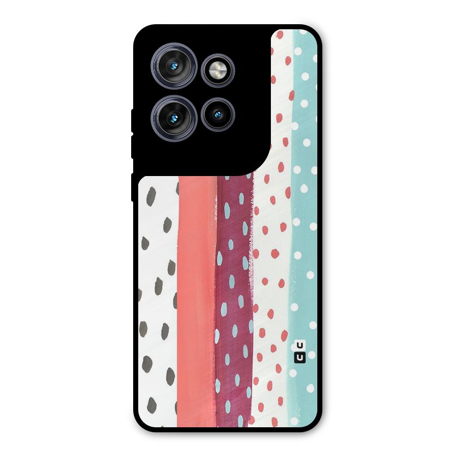 Polka Brush Art Metal Back Case for Motorola Edge 50 Neo