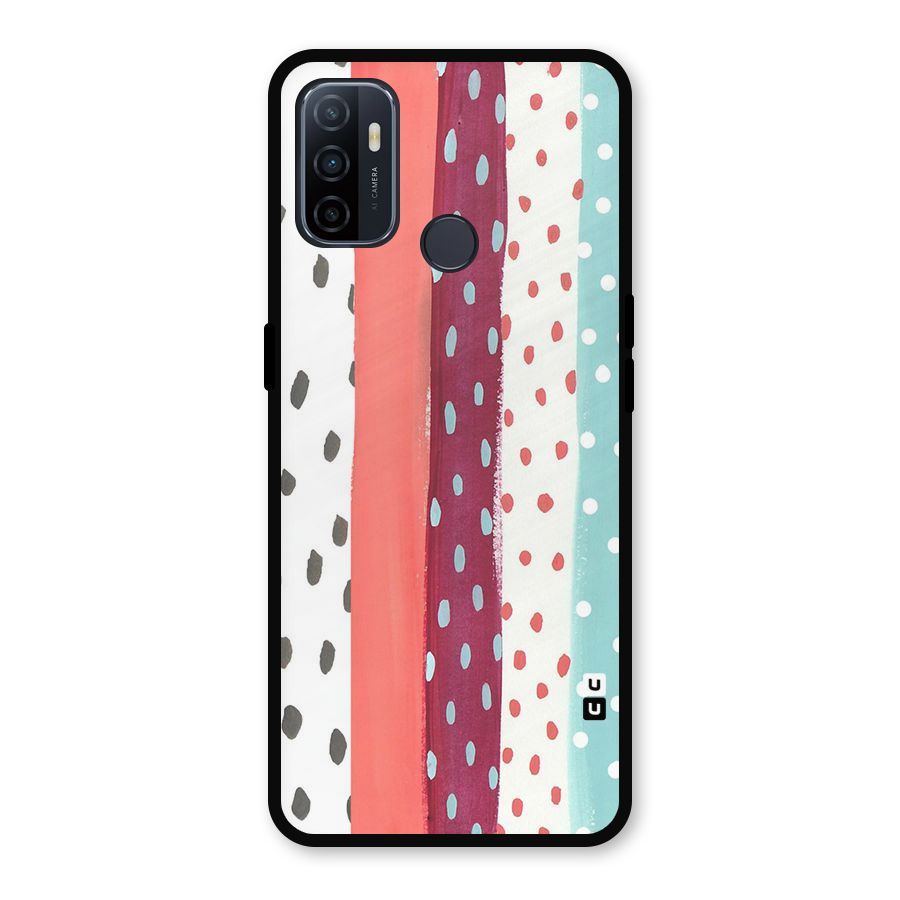 Polka Brush Art Metal Back Case for Oppo A53