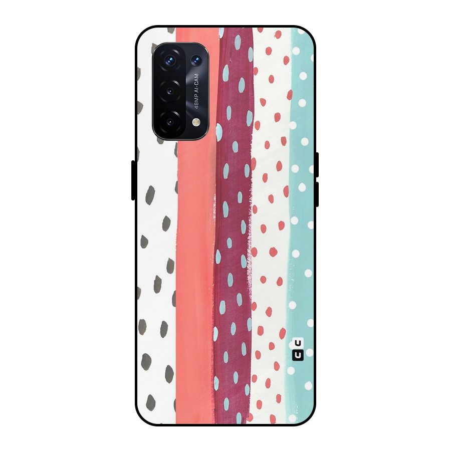 Polka Brush Art Metal Back Case for Oppo A74 5G