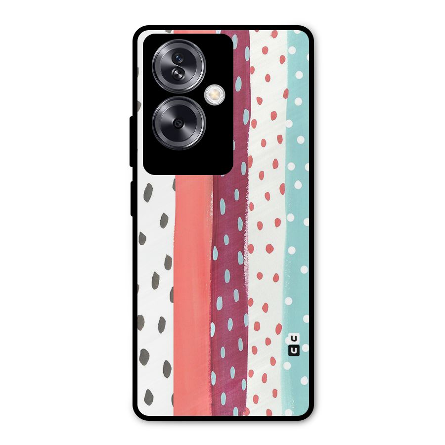 Polka Brush Art Metal Back Case for Oppo A79 5G