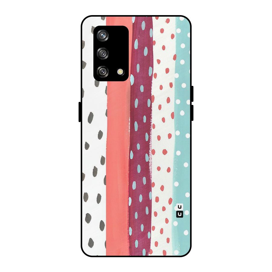 Polka Brush Art Metal Back Case for Oppo F19