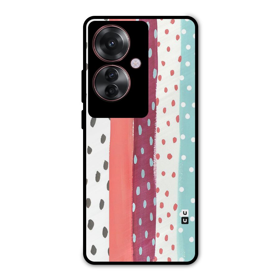 Polka Brush Art Metal Back Case for Oppo F25 Pro