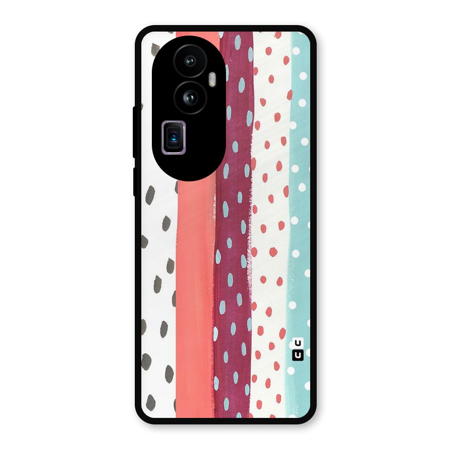 Polka Brush Art Metal Back Case for Oppo Reno10 Pro Plus