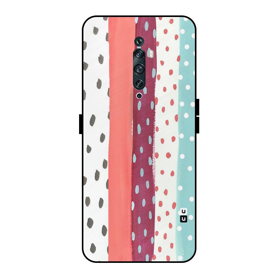 Polka Brush Art Metal Back Case for Oppo Reno2 F