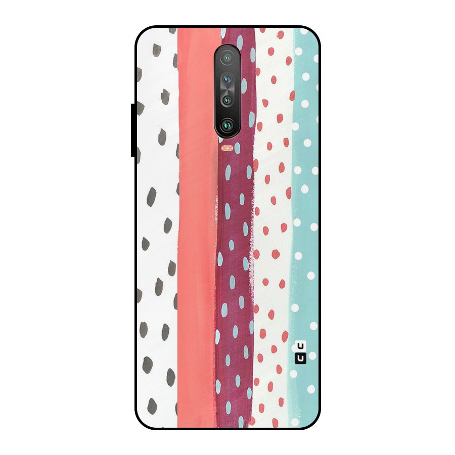 Polka Brush Art Metal Back Case for Poco X2