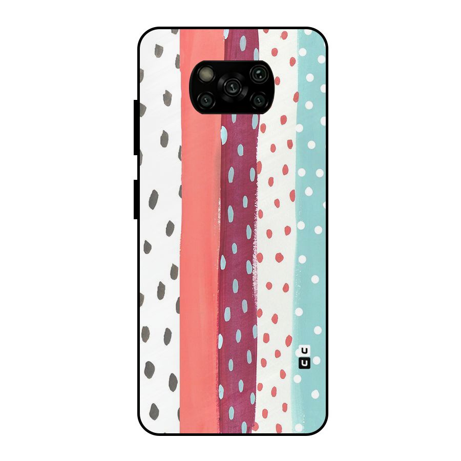 Polka Brush Art Metal Back Case for Poco X3