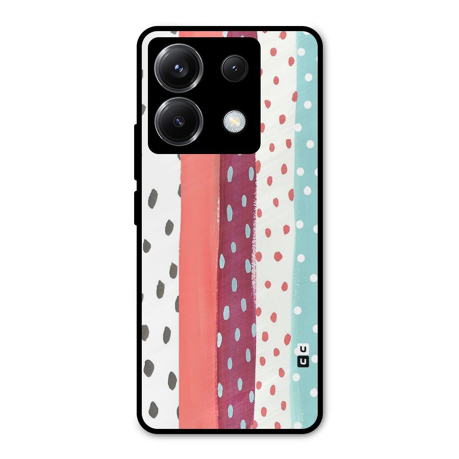 Polka Brush Art Metal Back Case for Poco X6