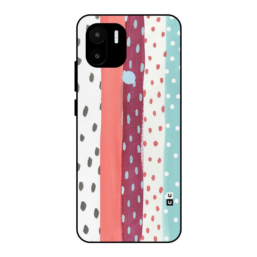 Polka Brush Art Metal Back Case for Redmi A2+