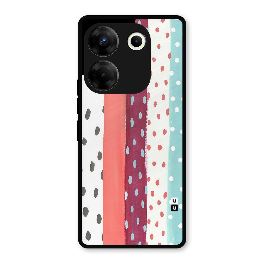Polka Brush Art Metal Back Case for Tecno Camon 20