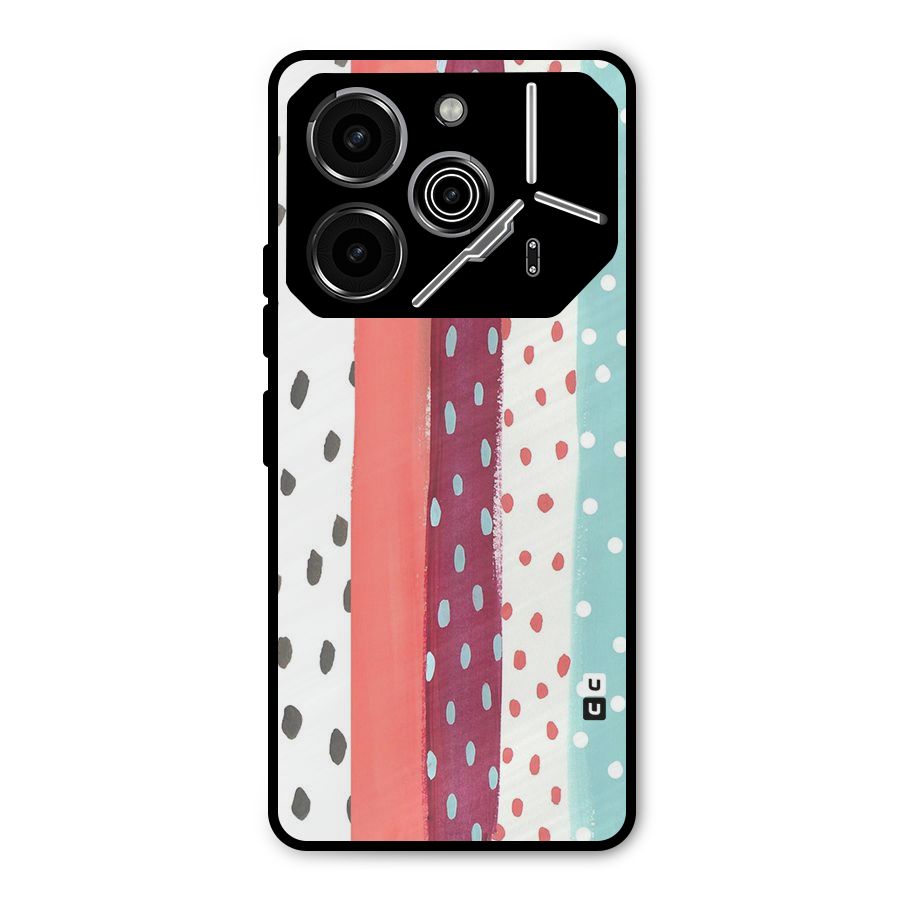 Polka Brush Art Metal Back Case for Tecno Pova 6 Pro