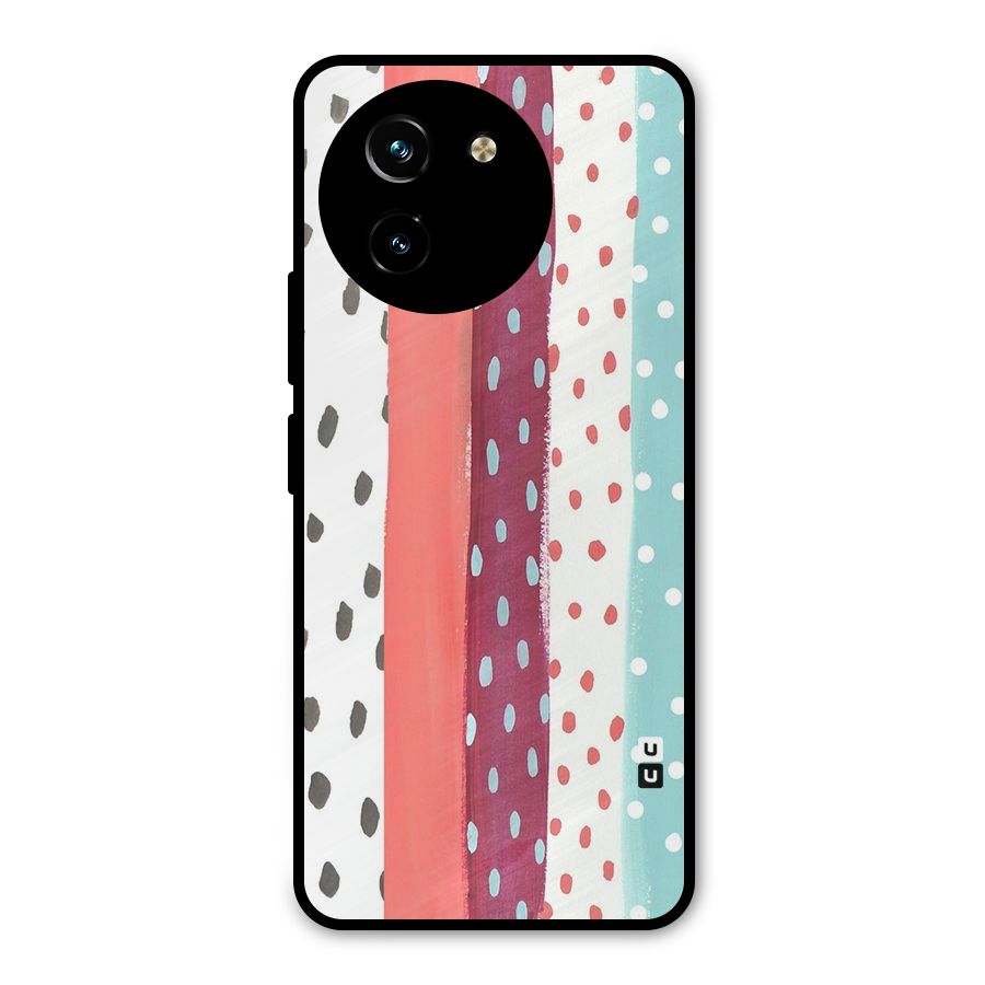 Polka Brush Art Metal Back Case for Vivo T3x