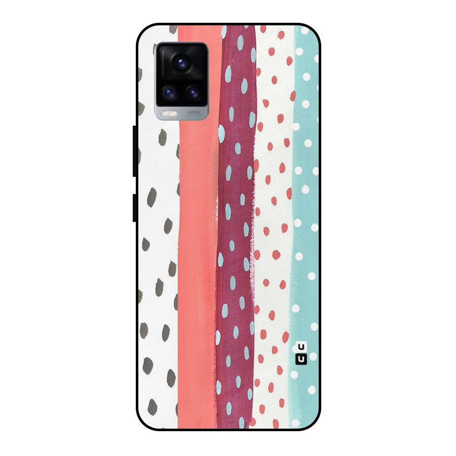 Polka Brush Art Metal Back Case for Vivo V20 2021