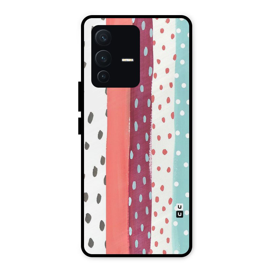 Polka Brush Art Metal Back Case for Vivo V23 5G