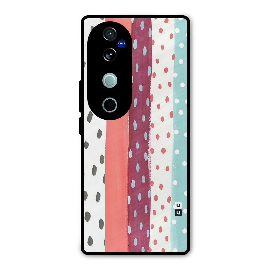 Polka Brush Art Metal Back Case for Vivo V40